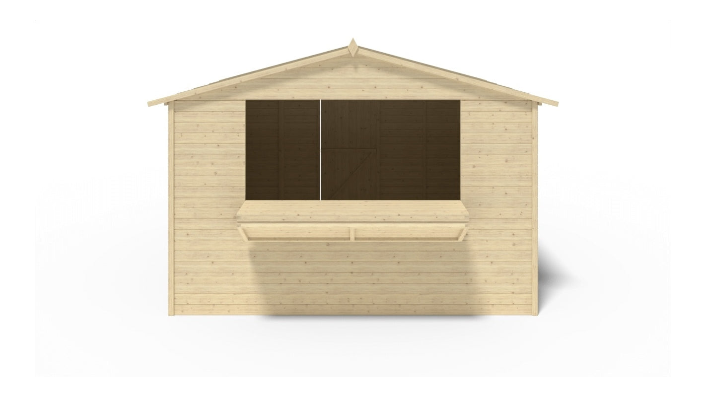 Chiosco per mercatini 9.42 m2 - 3.11x3.03 m - 19 mm - DOM607 - ALTANKA