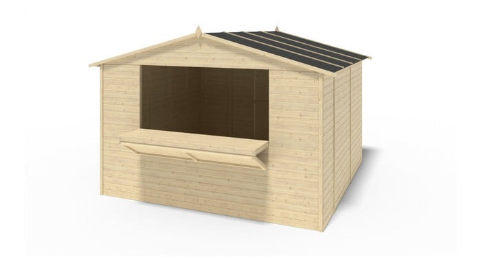 Chiosco per mercatini 9.42 m2 - 3.11x3.03 m - 19 mm - DOM607 - ALTANKA