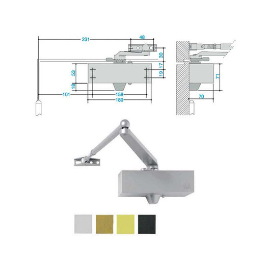 Chiudiporta Aerodinamico 500 Nero Me0502 Mab