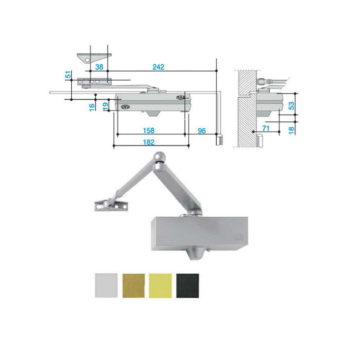 Chiudiporta Aerodinamico 564 Bronzo Me6409 Mab
