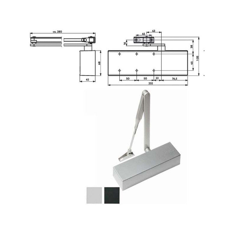 Chiudiporta Aerodinamico Argento Ts 71 Dorma