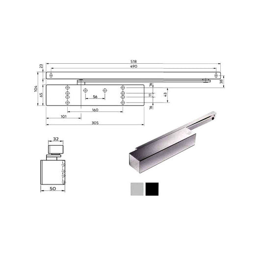 Chiudiporta Aerodinamico Argento Ts 92 Xea Dorma