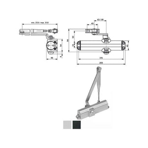 Chiudiporta Aerodinamico Ner. Ts Compakt 101 Dorma