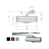 Chiudiporta Aerodinamico Nero C1416-03-0-44 Cisa