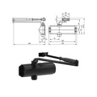 Chiudiporta Aerodinamico Nero Dc120-1 Mab