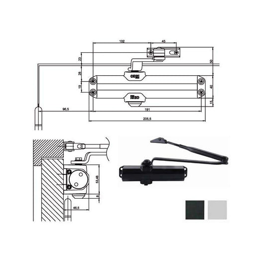 Chiudiporta Aerodinamico Nero Is20 Iseo