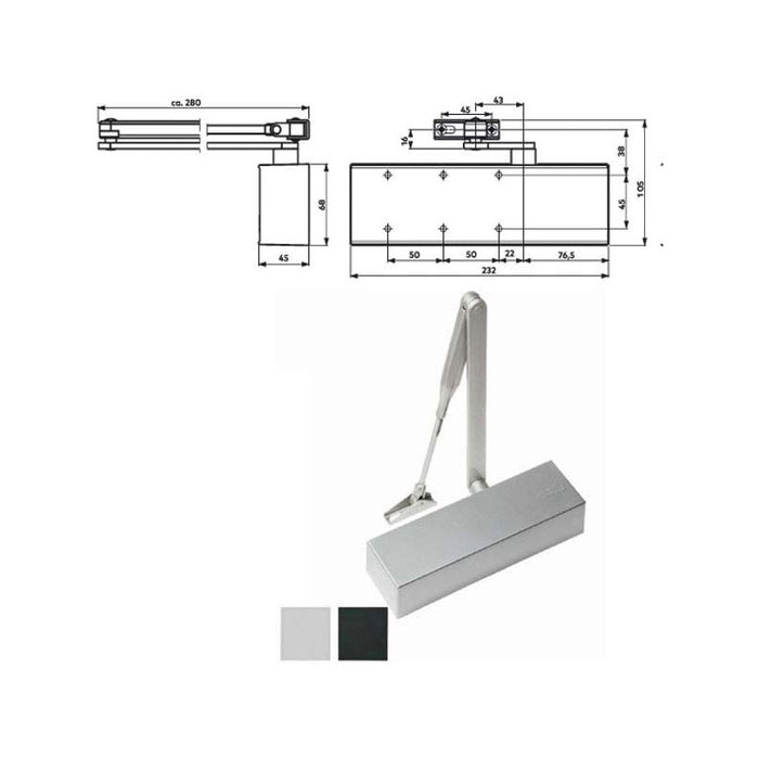 Chiudiporta Aerodinamico Nero Ts 71 Dorma