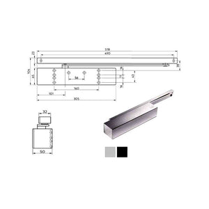 Chiudiporta Aerodinamico Nero Ts 92 Xea Dorma