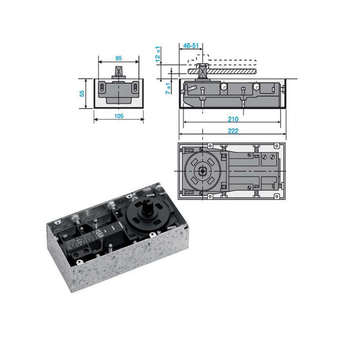 Chiudiporta Pavimento 7100 105^ Me7111 Mab