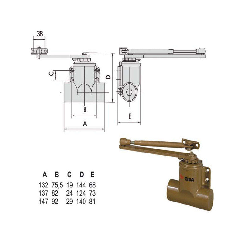 Chiudiporta Tradizionale Oro 60130-01-0-98 Cisa
