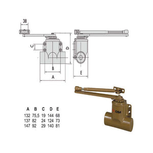 Chiudiporta Tradizionale Oro 60140-02-0-98 Cisa