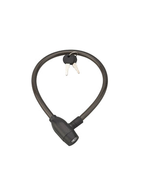 Cavo antifurto a chiave Twisty, cavo d'acciaio, bicicletta, 12mmx0.6m, 2 chiavi, nero - THIRARD