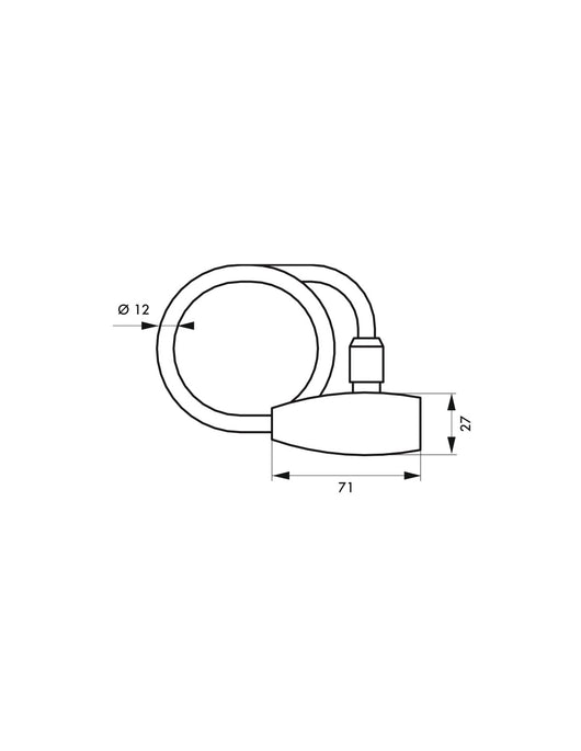 Cavo antifurto a chiave Twisty, cavo d'acciaio, bicicletta, 12mmx0.6m, 2 chiavi, nero - THIRARD