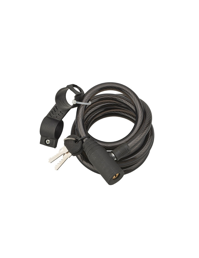 Antifurto a chiave Twisty, cavo d'acciaio, bicicletta, 12mmx1,8m, 2 chiavi, nero - THIRARD