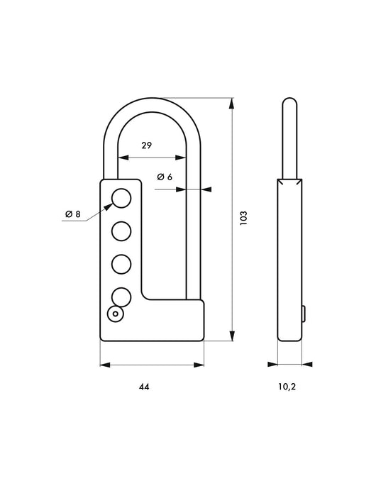 Chiusura in alluminio per 4 lucchetti - THIRARD