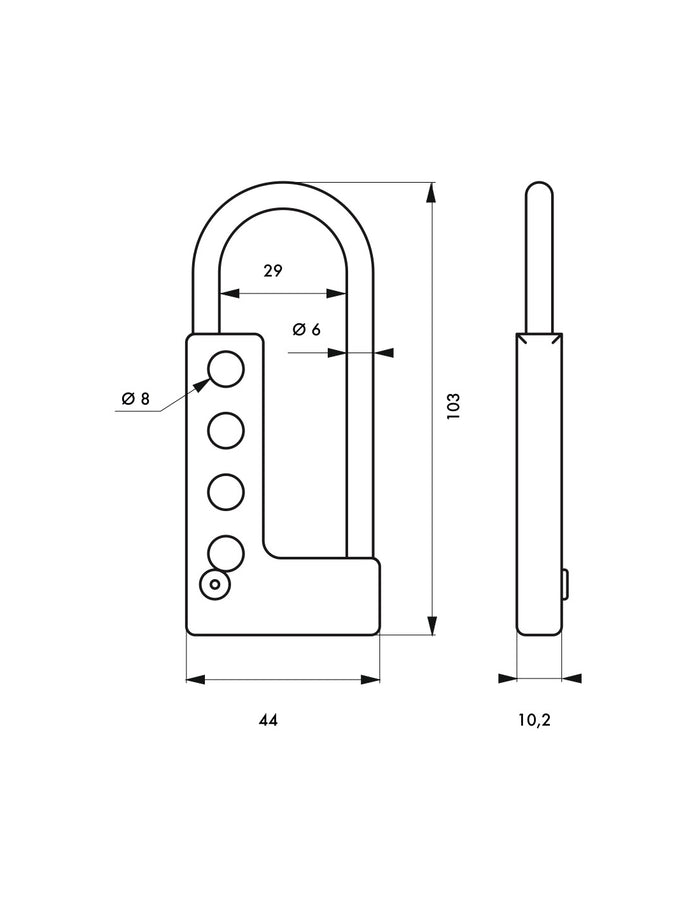 Chiusura in alluminio per 4 lucchetti - THIRARD