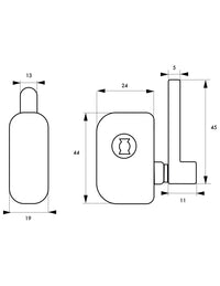 Chiusura per finestre o porte, con chiave, laccata bianca - THIRARD