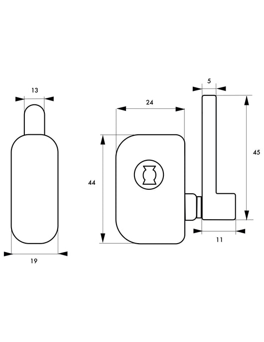 Chiusura per finestre o porte, con chiave, laccata bianca - THIRARD