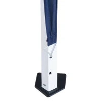 Gazebo Pieghevole da Giardino 2.4x2.4m con Struttura in Acciaio e Corde Antivento, Blu