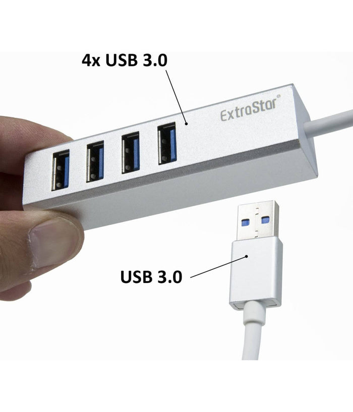 Ciabatta Usb Multipresa Hub Con 4 Porte Usb 3.0 + Micro Usb Per Pc E Laptop         