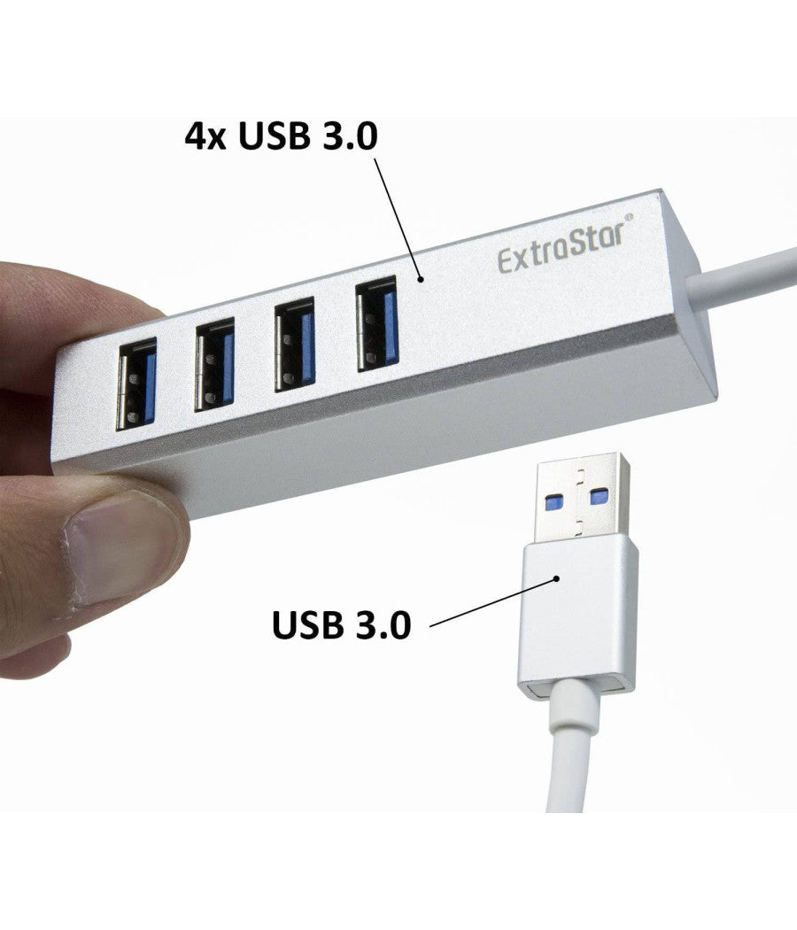 Ciabatta Usb Multipresa Hub Con 4 Porte Usb 3.0 + Micro Usb Per Pc E Laptop         