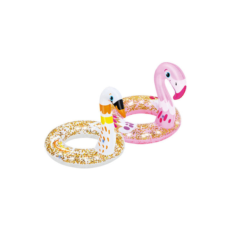 Ciambella fenicottero Bestway 61×61 cm – Glitterato ride-on bambini 3–6 anni