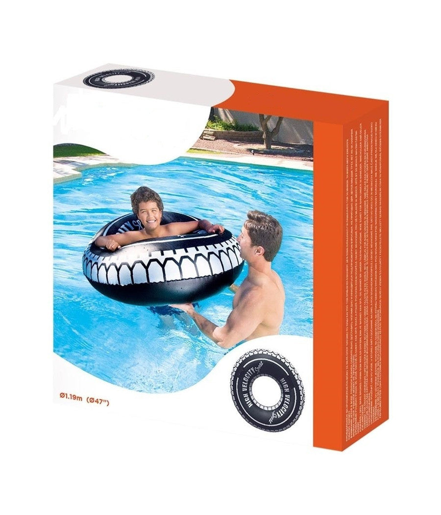 Trade Shop - Ciambella Gonfiabile Con Maniglie Forma Di Ruota Grande 119 Cm Gonfiabili -