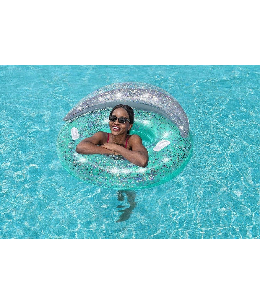 Ciambella Gonfiabile Dream Glitter 117 X 117 Cm Salvagente Con 2 Maniglie 43509         