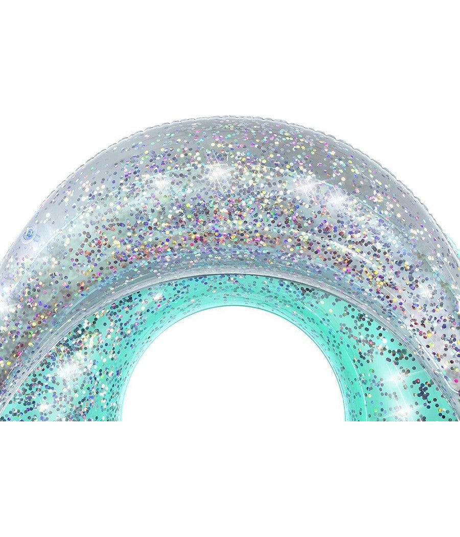 Ciambella Gonfiabile Dream Glitter 117 X 117 Cm Salvagente Con 2 Maniglie 43509         