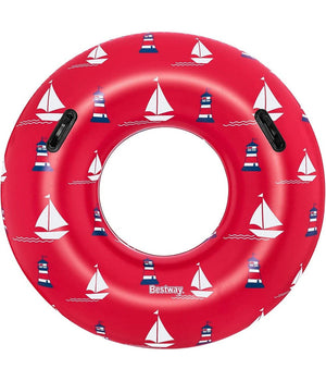 Trade Shop - Ciambella Gonfiabile Fashion Nautical Salvagente 119cm Con Maniglie Estate 36353 -