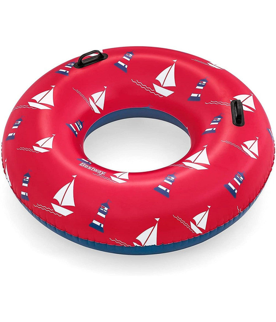 Trade Shop - Ciambella Gonfiabile Fashion Nautical Salvagente 119cm Con Maniglie Estate 36353 -