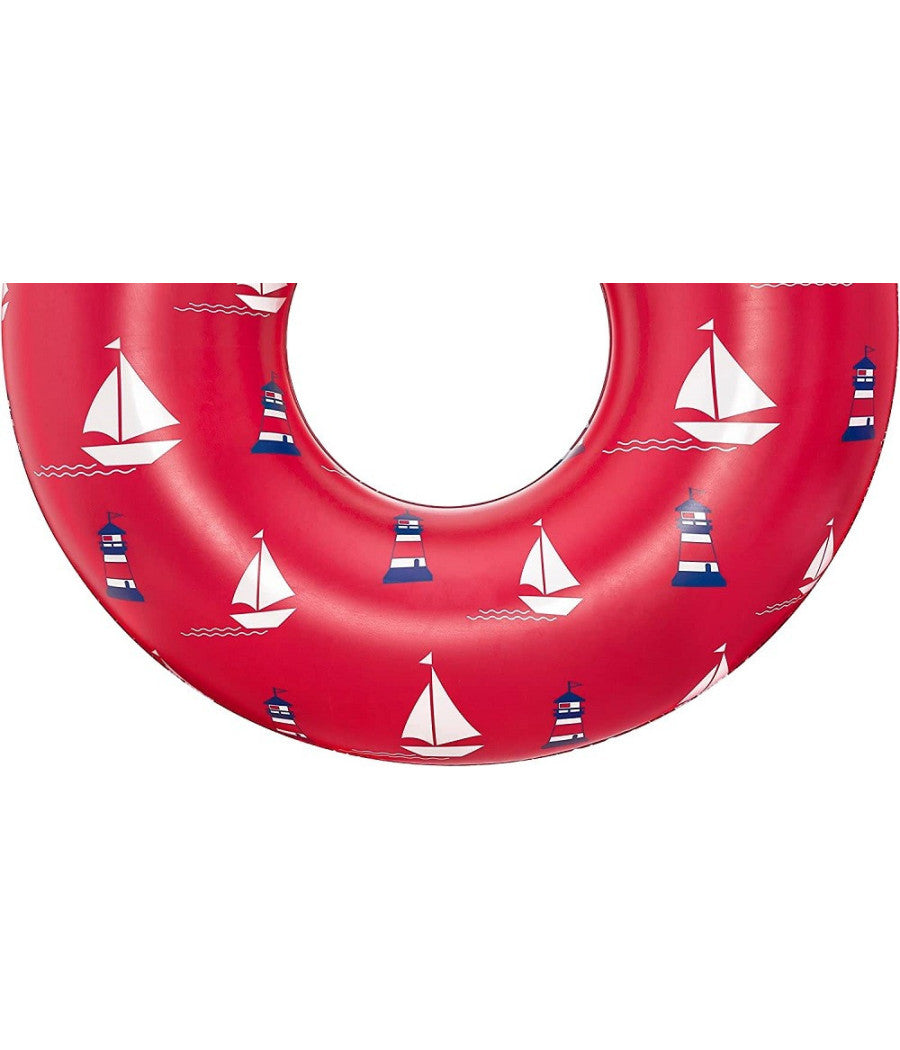 Trade Shop - Ciambella Gonfiabile Fashion Nautical Salvagente 119cm Con Maniglie Estate 36353 -