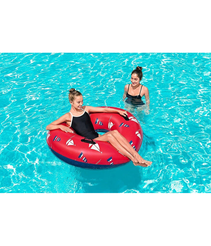 Trade Shop - Ciambella Gonfiabile Fashion Nautical Salvagente 119cm Con Maniglie Estate 36353 -