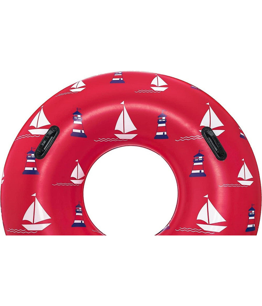 Trade Shop - Ciambella Gonfiabile Fashion Nautical Salvagente 119cm Con Maniglie Estate 36353 -