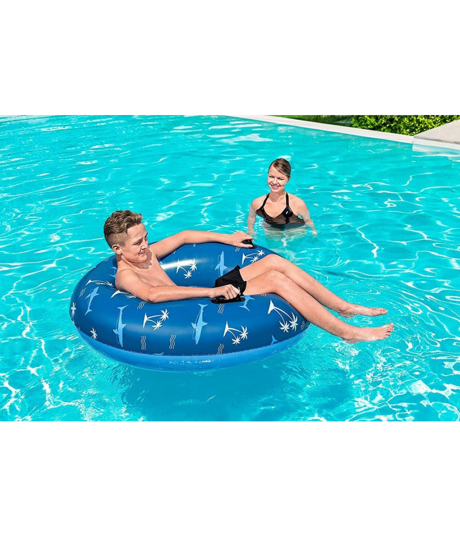 Trade Shop - Ciambella Gonfiabile Fashion Nautical Salvagente 119cm Con Maniglie Estate 36353 -