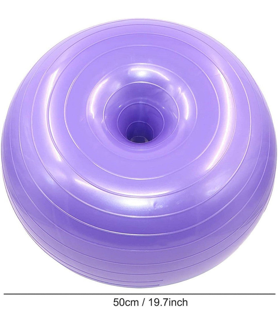 Ciambella Palla Gonfiabile Esercizio Allenamento Pilates Yoga Con Pompa Viola         