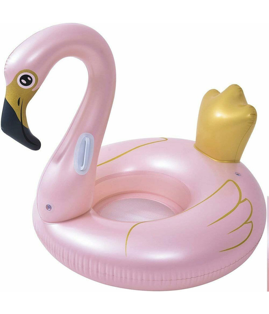 Ciambella Salvagente Cavalcabile Fenicottero Rosa Bambini 115cm Mare Piscina         