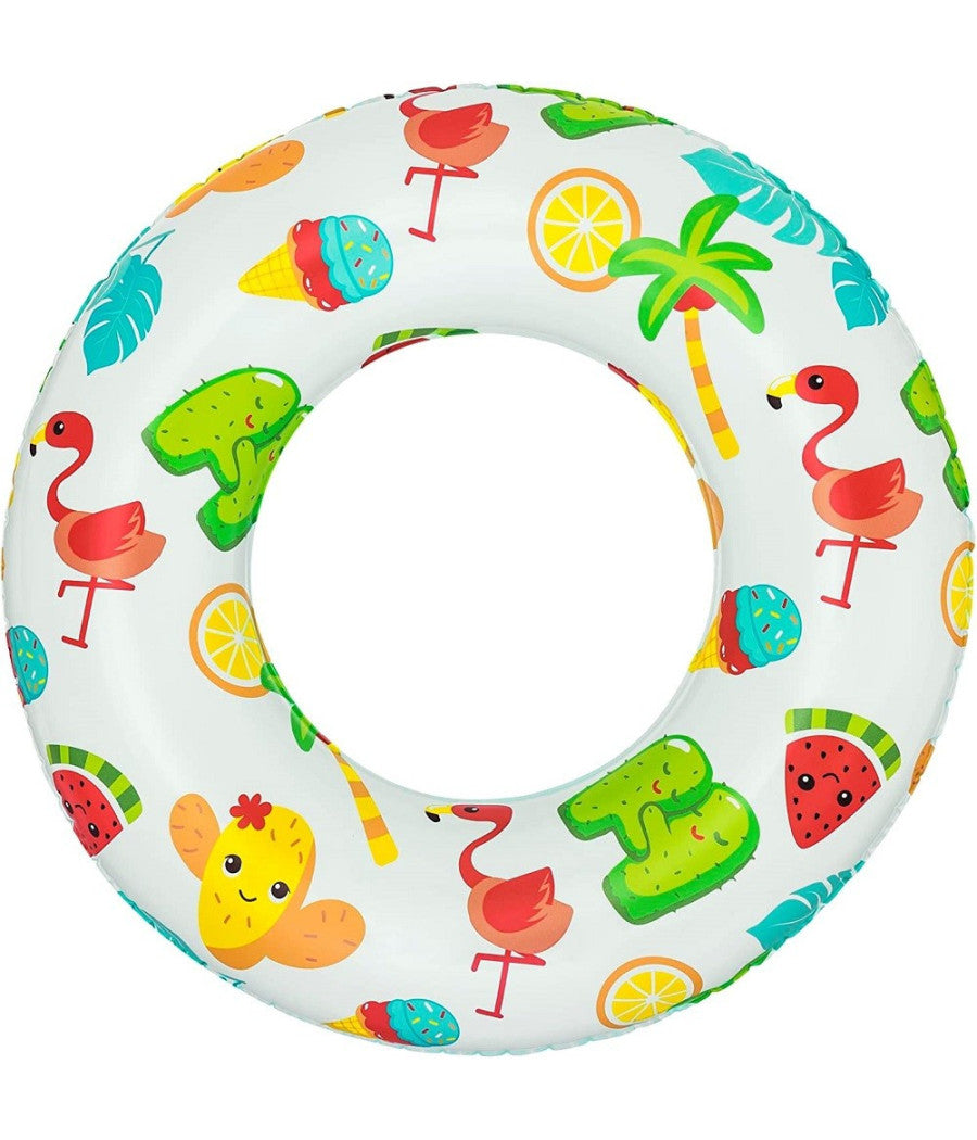 Trade Shop - Ciambella Salvagente Gonfiabile A Fantasia 61 Cm Per Bambini Modelli Ass. 36014 -
