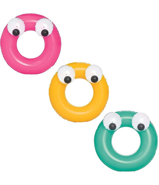 Ciambella Salvagente Gonfiabile Bambini 3-6anni Occhi Mobili 61cm 3 Colori 36114         