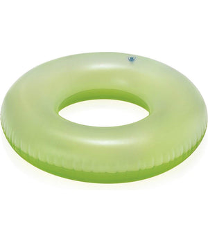 Trade Shop - Ciambella Salvagente Gonfiabile Per Bambini Trasparente Neon Nuoto 76 Cm 36024 -