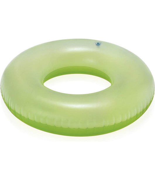 Trade Shop - Ciambella Salvagente Gonfiabile Per Bambini Trasparente Neon Nuoto 76 Cm 36024 -