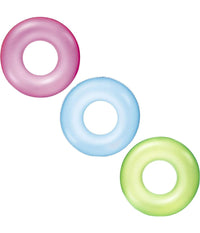 Trade Shop - Ciambella Salvagente Gonfiabile Per Bambini Trasparente Neon Nuoto 76 Cm 36024 -