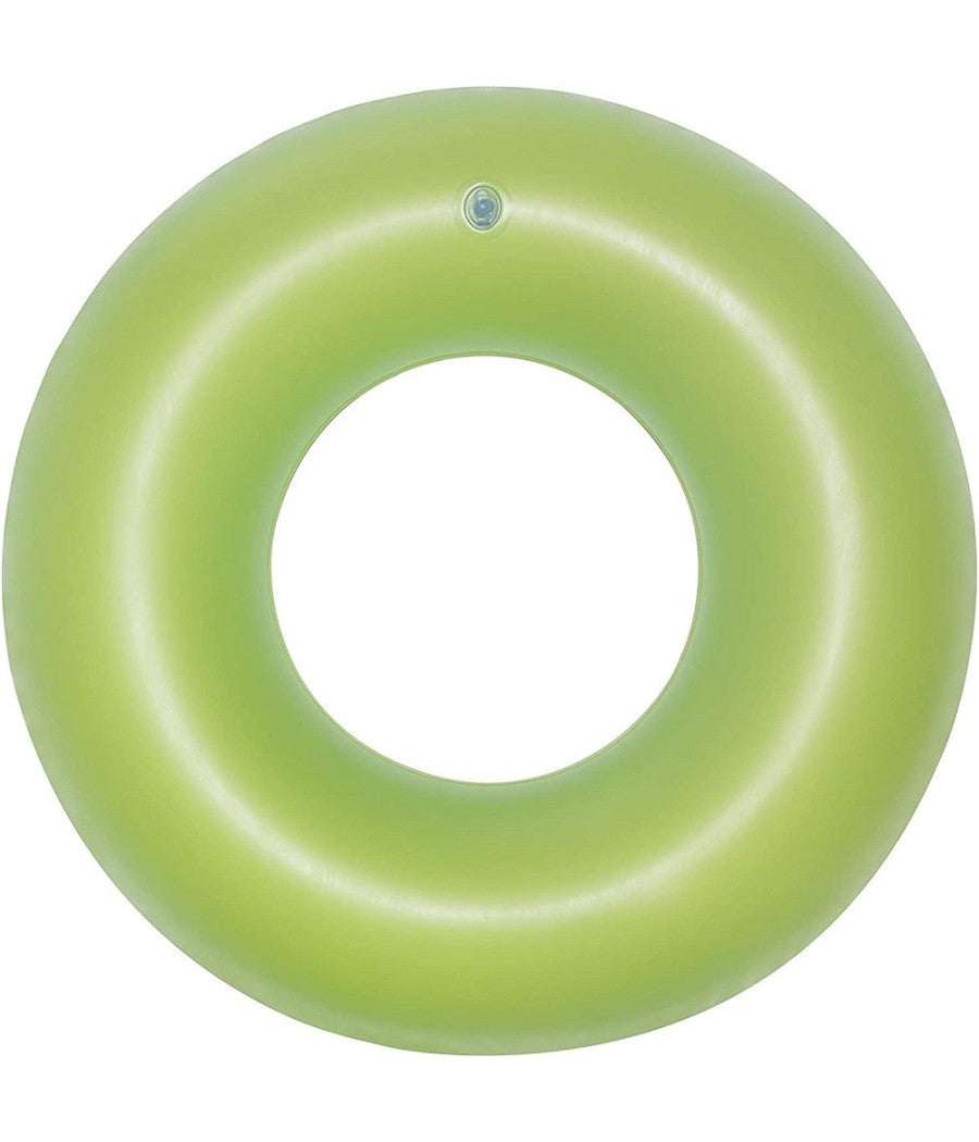 Trade Shop - Ciambella Salvagente Gonfiabile Per Bambini Trasparente Neon Nuoto 76 Cm 36024 -