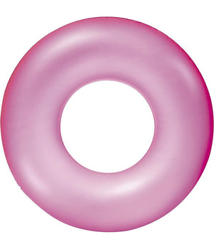 Trade Shop - Ciambella Salvagente Gonfiabile Per Bambini Trasparente Neon Nuoto 76 Cm 36024 -