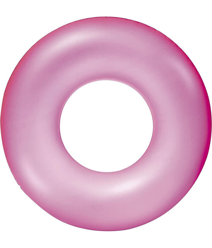 Trade Shop - Ciambella Salvagente Gonfiabile Per Bambini Trasparente Neon Nuoto 76 Cm 36024 -