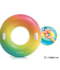 Ciambellone Gonfiabile Galleggiante Piscina Mare Arcobaleno Maniglie 122cm 58202         