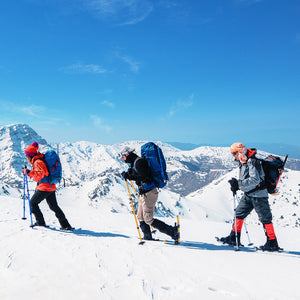 Ciaspole da neve in alluminio con sistema di perno flessibile doppio e borsa, Set ciaspole da neve 78x23cm Argento-Campeggio e Trekking