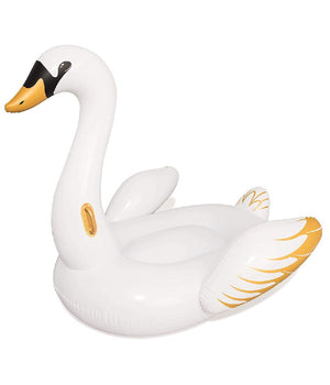 Trade Shop - Cigno Fashion Luxury Cavalcabile Gigante 169 X 169 Cm Bianco E Oro Isola -