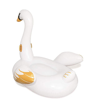 Trade Shop - Cigno Fashion Luxury Cavalcabile Gigante 169 X 169 Cm Bianco E Oro Isola -