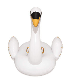 Trade Shop - Cigno Fashion Luxury Cavalcabile Gigante 169 X 169 Cm Bianco E Oro Isola -